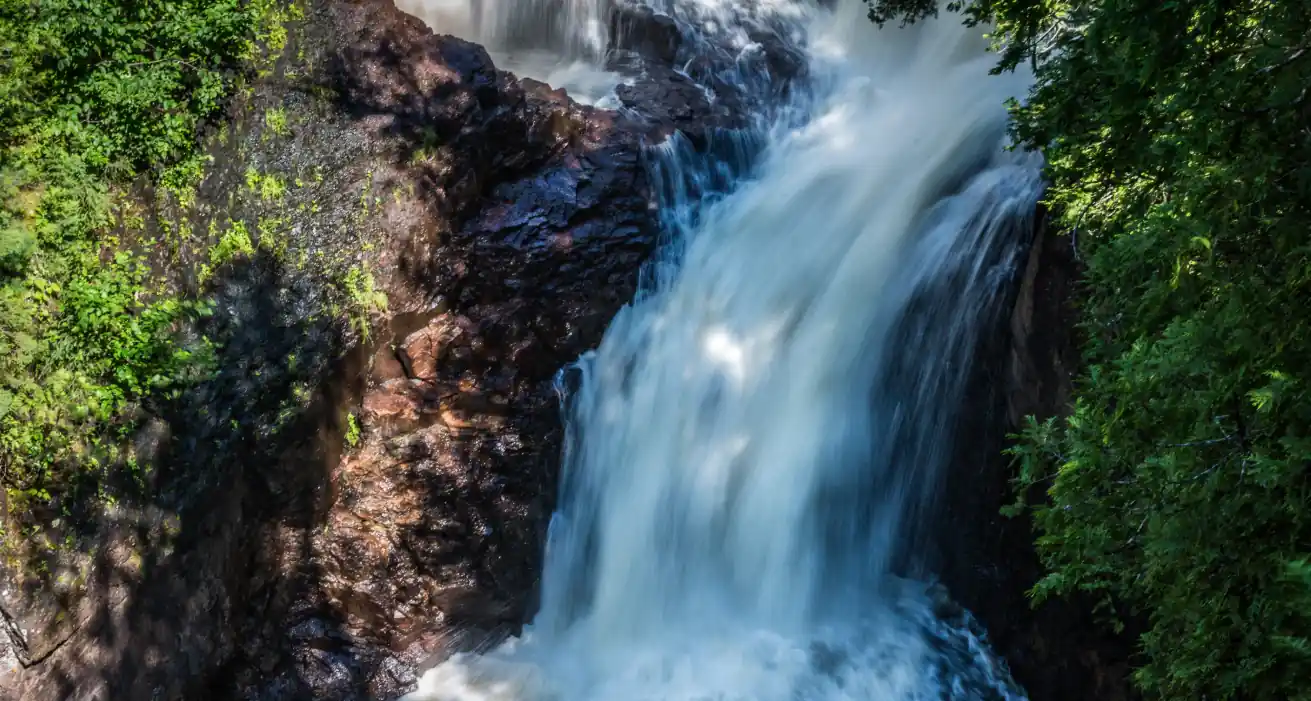 Devil’s Kettle waterfall in Judge C.R. Magney State Park
