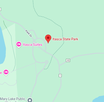 Trailhead map preview for Itasca State Park