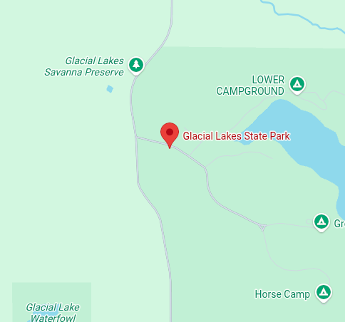 Trailhead map preview for Glacial Lakes State Park
