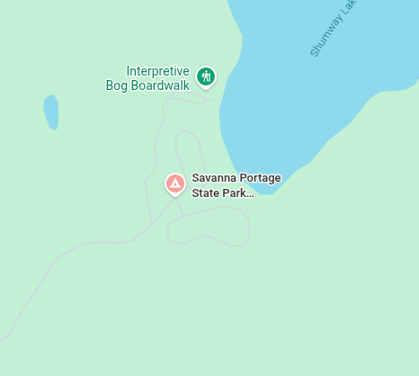 Trailhead map preview for Savanna Portage State Park