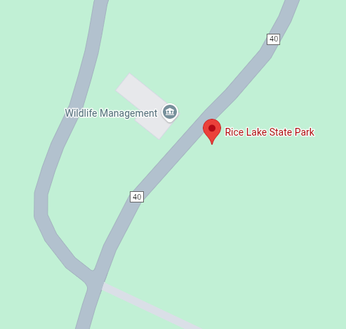 Trailhead map preview for Rice Lake State Park